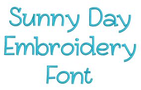 Sunny Day Embroidery Font | Machine Embroidery Designs by JuJu