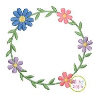 Sweet Floral Frame 1 Embroidery Design | Machine Embroidery Designs by JuJu