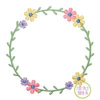 Sweet Floral Frame 2 Embroidery Design | Machine Embroidery Designs by JuJu