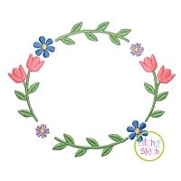 Sweet Tulip Frame Embroidery Design | Machine Embroidery Designs by JuJu