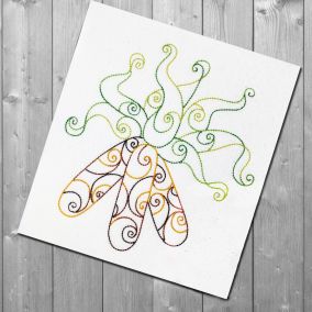 Swirl Corn Bean Stitch Embroidery Design