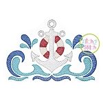 Swirly Anchor Sketch Embroidery | Machine Embroidery Designs by JuJu
