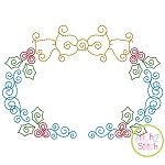 Swirly Holly Bow Frame Bean Stitch Embroidery | Machine Embroidery Designs by JuJu
