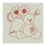 Teddy Bear Redwork Machine Embroidery Designs by JuJu