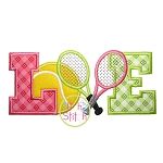 Tennis Love Applique | Machine Embroidery Designs by JuJu