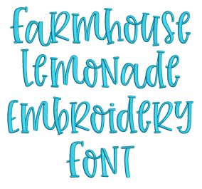 Farmhouse Lemonade Embroidery Font | Machine Embroidery Designs by JuJu