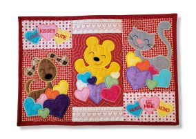 Valentine Animals Placemat | Machine Embroidery Designs by JuJu