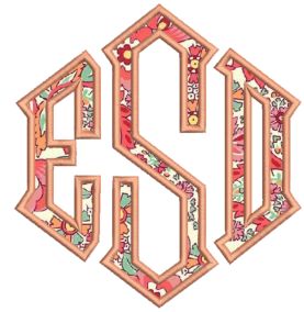 Diamond Applique Monogram Machine Embroidery Designs by JuJu