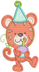 Birthday Animals Applique Machine Embroidery Designs By JuJu
