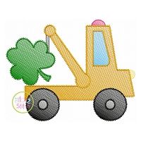 Tow Truck Shamrock Sketch | Machine Embroidery Designs by JuJu