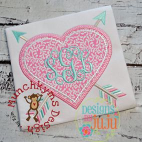 Tribal Heart Arrow | Machine Embroidery Designs by JuJu