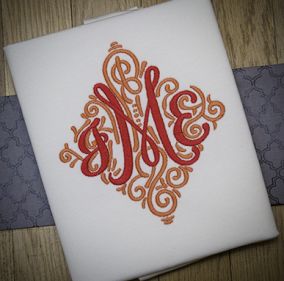 Adorn Trio Ornamental Monogram Machine Embroidery Designs by JuJu