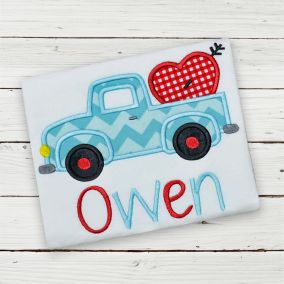 Valentine Truck Applique | Machine Embroidery Designs by JuJu