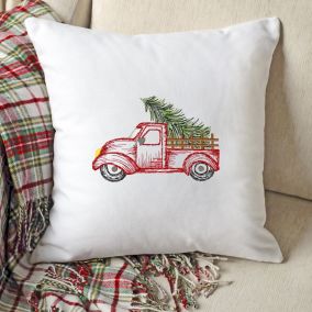 Christmas Truck Side Vintage Sketch | Machine Embroidery Designs by JuJu