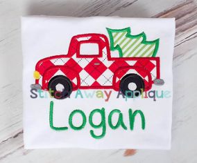 Vintage Truck Tree | Machine Embroidery Designs by JuJu/ Stitch Away Applique 