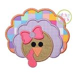 Turkey 2 Girl Applique | Machine Embroidery Designs by JuJu