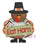 Turkey Eat Ham Applique | Machine Embroidery Designs by JuJu
