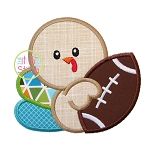 Turkey Football Applique | Machine Embroidery Designs by JuJu