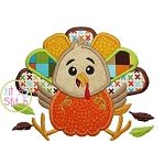 Turkey Pumpkin Applique | Machine Embroidery Designs by JuJu