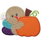 Turkey Pumpkin 2 Applique | Machine Embroidery Designs by JuJu