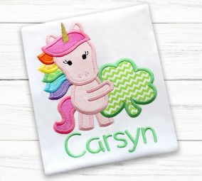 Unicorn Shamrock | Machine Embroidery Designs by JuJu