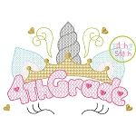 Unicorn Horn 4th Grade Motif Embroidery | Machine Embroidery Designs by JuJu