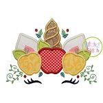 Unicorn Horn Apples Applique | Machine Embroidery Designs by JuJu