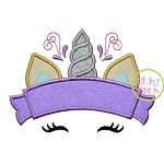 Unicorn Horn Banner Applique | Machine Embroidery Designs by JuJu