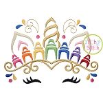 Unicorn Horn Crayon Tiara Embroidery | Machine Embroidery Designs by JuJu