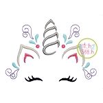Unicorn Horn Face Embroidery | Machine Embroidery Designs by JuJu