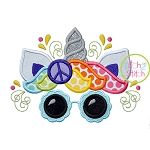 Unicorn Horn Hippie Applique | Machine Embroidery Designs by JuJu