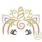 Unicorn Horn JackOLantern Embroidery | Machine Embroidery Designs by JuJu