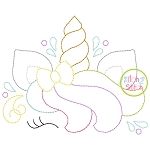Unicorn Horn Mane Bean Embroidery | Machine Embroidery Designs by JuJu