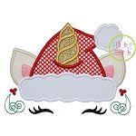 Unicorn Horn Santa Hat Applique | Machine Embroidery Designs by JuJu