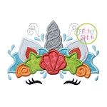 Unicorn Horn Seashells Applique | Machine Embroidery Designs by JuJu