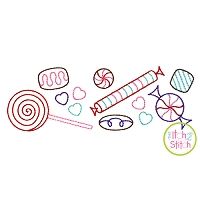 Valentine Candy Border Bean Embroidery | Machine Embroidery Designs by JuJu