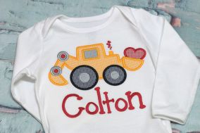 Valentine Digger Applique | Machine Embroidery Designs by JuJu