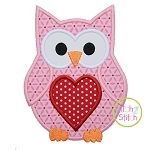 Valentine Owl Heart Applique | Machine Embroidery Designs by JuJu