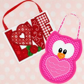 In The Hoop Valentine Treat Bags Set 2 | Machine Embroidery Designs by JuJu