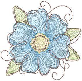 Vintage Sketch Flowers 1 Machine Embroidery Designs by JuJu