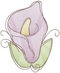 Vintage Sketch Flowers 2 Machine Embroidery Designs by JuJu