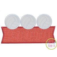 Volleyball Trio Banner Applique Design | Machine Embroidery Designs by JuJu