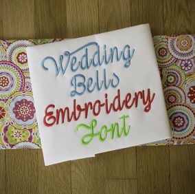 Wedding Bells Embroidery Font Machine Embroidery Designs by JuJu