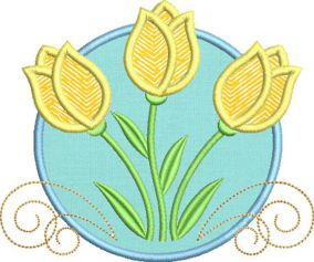 Welcome Spring Applique Machine Embroidery Designs by JuJu 