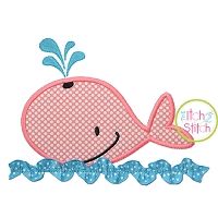 Whale Applique | Machine Embroidery Designs by JuJu