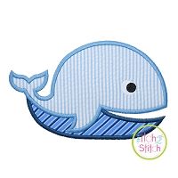 Whale 2 Applique | Machine Embroidery Designs by JuJu