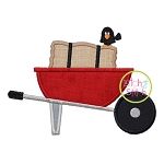 Wheelbarrow Hay Crow Applique | Machine Embroidery Designs by JuJu