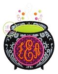 Witches Brew Monogram Applique | Machine Embroidery Designs by JuJu
