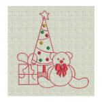 Christmas Teddy Bear Redwork Machine Embroidery Designs by JuJu