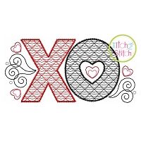XO Lips Motif Embroidery Design | Machine Embroidery Designs by JuJu